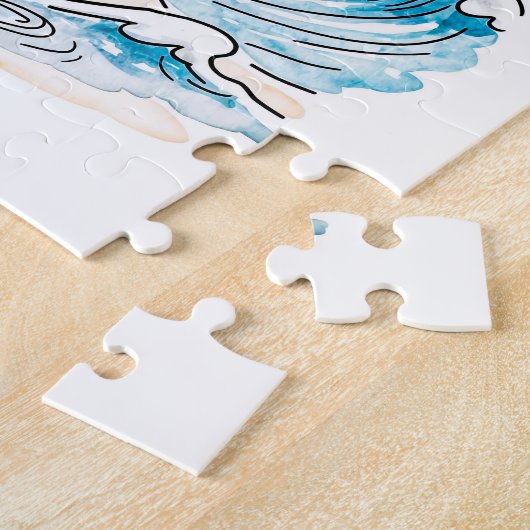 Comic Bird Beach Wind Check Postcard Puzzle (Seite)