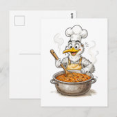 Comic Bird Cooking Labskaus Postkarte (Vorne/Hinten)