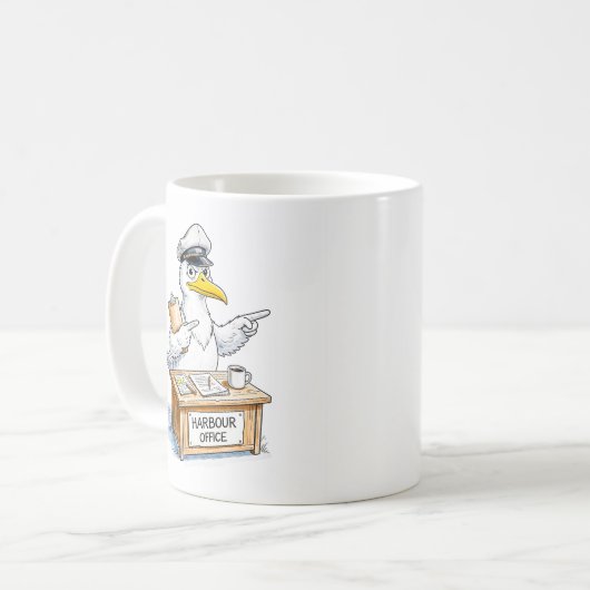 Comic Bird Harbour Officer Kaffeetasse (Vorderseite Links)