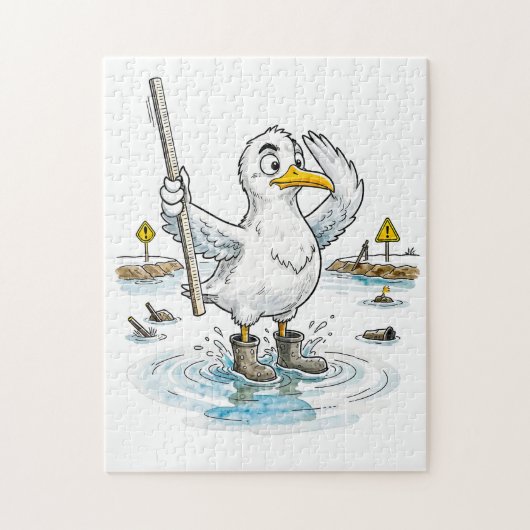 Comic Bird Hochwassermessdienst Puzzle (Vertikal)