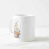 Comic Bird kocht Labskaus Kaffeetasse (Vorderseite Links)