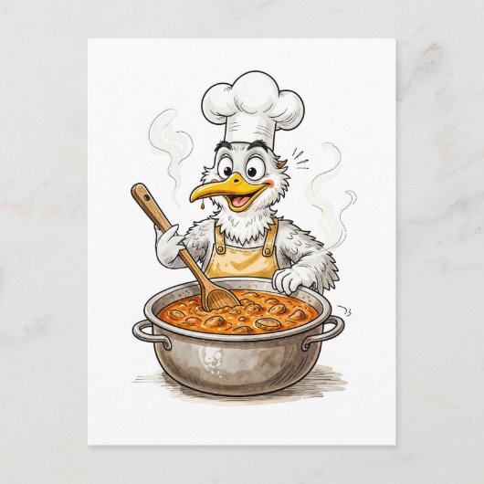 Comic Bird kocht Labskaus Postkarte (Vorderseite)