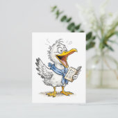 Comic Bird Sailor Crew Postkarte (Stehend Vorderseite)