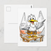 Comic Bird Shipyard Worker Postkarte (Vorne/Hinten)