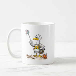 Comic Bird Strand-Reinigungstrupp Kaffeetasse