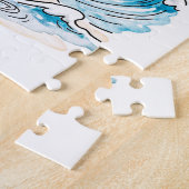 Comic Bird Strand Wind Check Postkarte Puzzle (Seite)