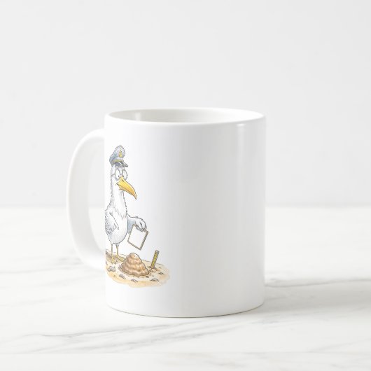 Comic Bird Worm Inspector Kaffeetasse (Vorderseite Links)