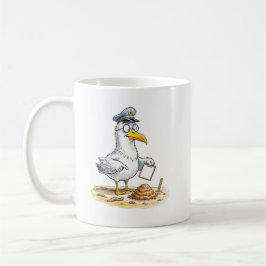 Comic Bird Worm Inspector Kaffeetasse
