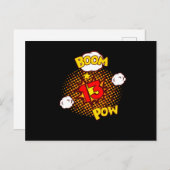 COMIC BIRTHDAY 13 13. Geburtstag 13. Comic Postkarte (Vorne/Hinten)