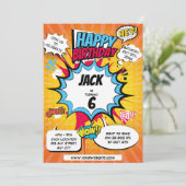 Comic Birthday Einladung (Stehend Vorderseite)