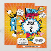 Comic Birthday Einladung (Vorne/Hinten)