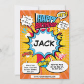 Comic Birthday Einladung (Vorderseite)