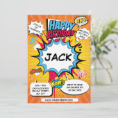 Comic Birthday Einladung (Stehend Vorderseite)