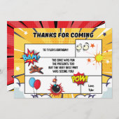 Comic Birthday Party Danke Karte (Vorne/Hinten)
