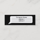 Comic-Blase Mini Visitenkarte (Rückseite)