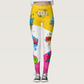 Comic Book Art Pop Leggings (Vorderseite)