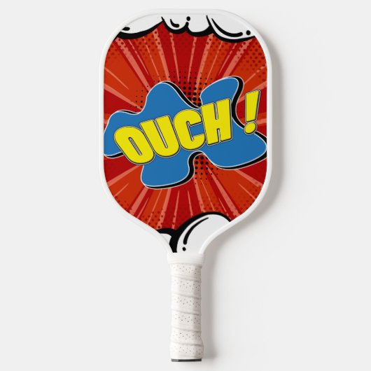 Comic Book Art Pop Ouch Funny Pickleball Schläger (Vorderseite)