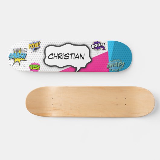 Comic Book Art Pop Spaß Skateboard (Horizontal)