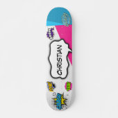 Comic Book Art Pop Spaß Skateboard (Vorne)