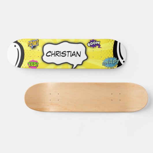 Comic Book Art Pop Spaß Skateboard (Horizontal)