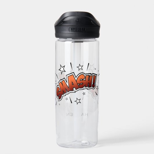 Comic Book Art Smash EXclamation Personalisiert Trinkflasche (Rückseite)