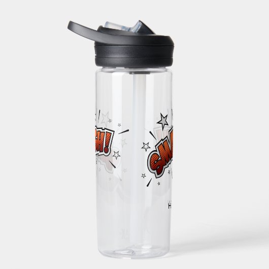 Comic Book Art Smash EXclamation Personalisiert Trinkflasche (Rechts)