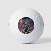 Comic-Book-Astronaut-BBQ-Galactic-Grill-Pop-Art Golfball (Vorderseite)