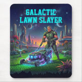 Comic-Book-Astronaut Galaktischer Rasenvernichter  Mousepad (Vorne)