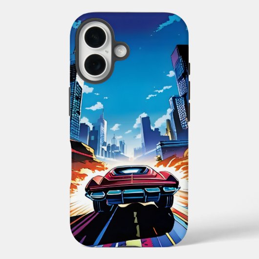 Comic-Book-Auto fährt schnell Case-Mate iPhone Hülle (Rückseite)