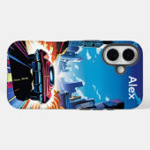 Comic-Book-Auto fährt schnell Personalisiert Case-Mate iPhone Hülle (Rückseite (Horizontal))