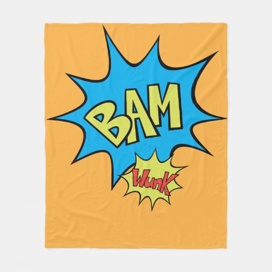 Comic Book "Bam" Ballon Fleecedecke (Vorderseite)