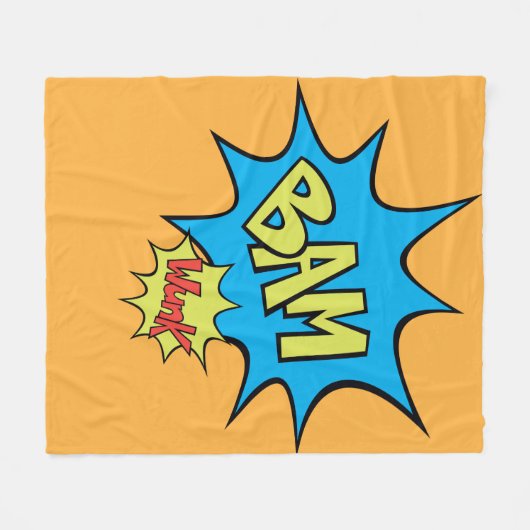 Comic Book "Bam" Ballon Fleecedecke (Vorderseite (Horizontal))