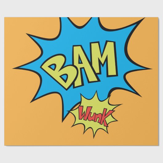 Comic Book "Bam" Ballon Geschenkpapier (Flach)