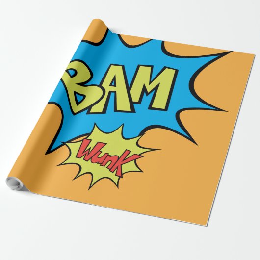 Comic Book "Bam" Ballon Geschenkpapier (Ungerollt)