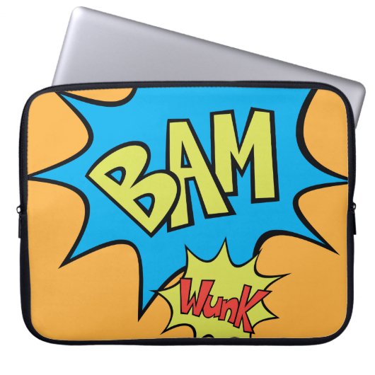 Comic Book "Bam" Ballon Laptopschutzhülle (Vorderseite)