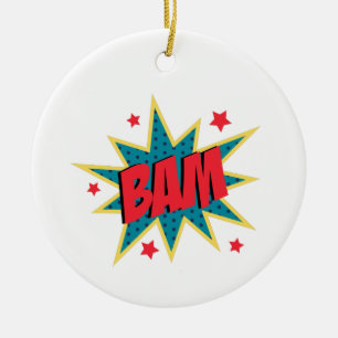 Comic Book Bam Keramik Ornament