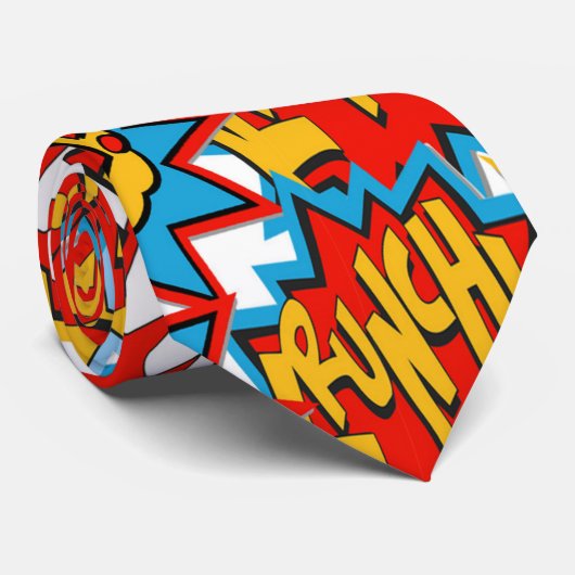 Comic Book Bam Pow Krawatte (Gerollt)