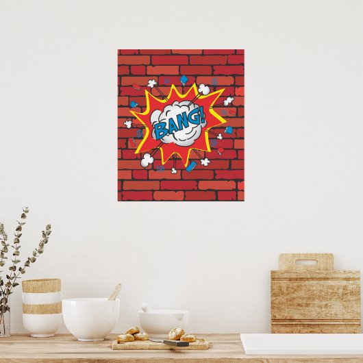 Comic Book Bang Poster Illustration (Küche)