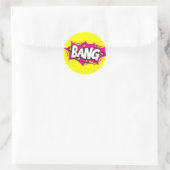 Comic Book Bang Runder Aufkleber (Tasche)
