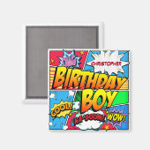 Comic Book Birthday Party Custom Magnet (Vorderseite/Rückseite)