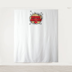 Comic-Book-Blasen-Hochzeits-Erinnerungen-Foto-Hint Wandteppich