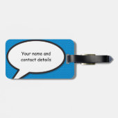 Comic Book Blue Personalisiert Funny Zitat Gepäckanhänger (Rückseite horizontal)