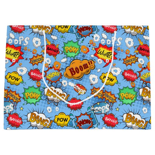Comic Book Bubbles Geschenktasche Groß Große Geschenktüte (Vorderseite)