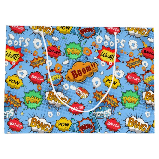 Comic Book Bubbles Geschenktasche Groß Große Geschenktüte (Rückseite)