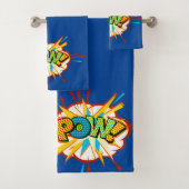 Comic Book Burst POW Text Superherd Handtuch Set (Insitu)