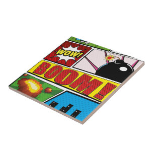 Comic-Book-Cartoon-Schriftarten! Fliese