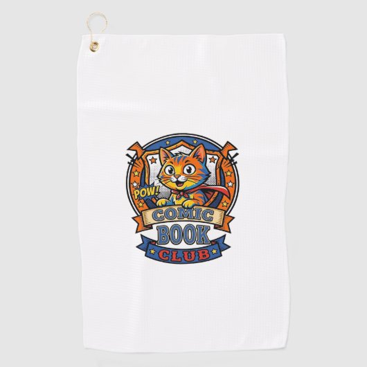 Comic Book Cat Cat Mom Geschenkidee - Comic Book C Golfhandtuch (Vorderseite)