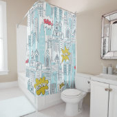 Comic Book City: Vintages Muster Duschvorhang (Beispiel)