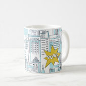 Comic Book City: Vintages Muster Kaffeetasse (VorderseiteRechts)