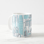 Comic Book City: Vintages Muster Kaffeetasse (Vorderseite Links)